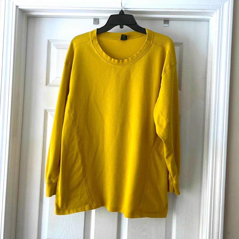 Wild Fable Mustard Yellow Long Sleeve Thermal Knit Shirt Size Large